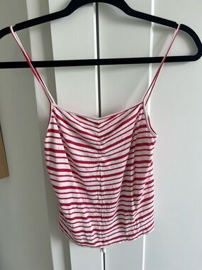 Red & White Striped Spaghetti Strap Camisole